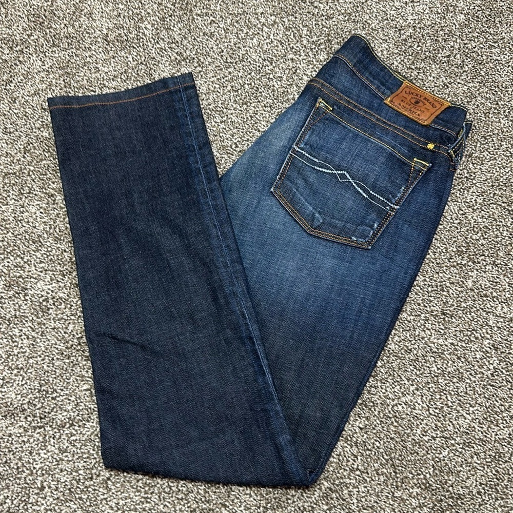 Lucky brand Zoe straight denim jeans size 2/26 dark wash